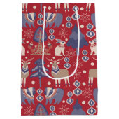 スカンジナビアのクリスマスウッドラパーソナライズされたンド ミディアムペーパーバッグ (裏面)