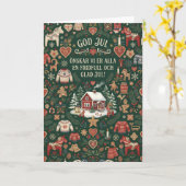 スカンジナビアのクリスマスカード "God Jul" カード (黄色い花)