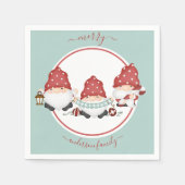 スカンジナビアのクリスマスグノミー スタンダードカクテルナプキン (正面)