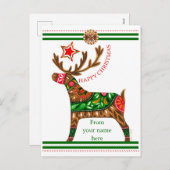 スカンジナビアのクリスマスグリーティングカスタム/文字ホール シーズンポストカード (正面/裏面)