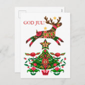 スカンジナビアのクリスマスグリーティングカスタム/文字ホール シーズンポストカード (正面/裏面)