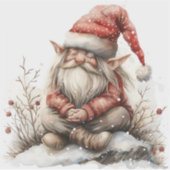 スカンジナビアのクリスマスサンタ句の水色 シール (正面)