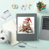 スカンジナビアのクリスマスサンタ句の水色 シール (iPadカバー)