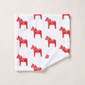 スカンジナビアのクリスマスススススウェーデンダラホース バスタオルセット (ウォッシュタオル)