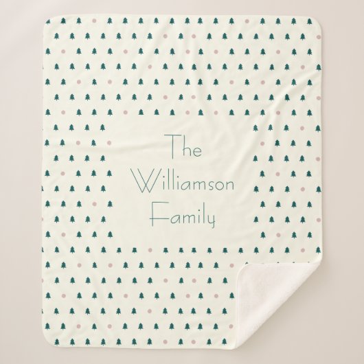 スカンジナビアのクリスマスツリーのパタパーソナライズされたーン シェルパブランケット (正面)