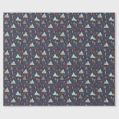 スカンジナビアのクリスマスツリーダパーソナライズされたドル ラッピングペーパー (フラット)