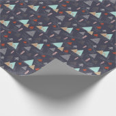 スカンジナビアのクリスマスツリーダパーソナライズされたドル ラッピングペーパー (角)