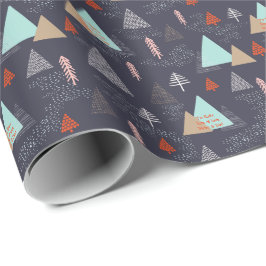 スカンジナビアのクリスマスツリーダパーソナライズされたドル ラッピングペーパー