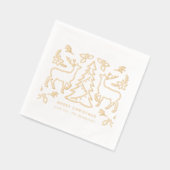 スカンジナビアのクリスマスツリートナカイ 箔ナプキン (左)