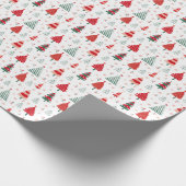スカンジナビアのクリスマスツリーパターンフェスティバル ラッピングペーパー (角)