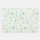 スカンジナビアのクリスマスツリーパターン ラッピングペーパーシート (正面)