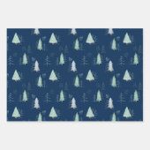 スカンジナビアのクリスマスツリーパターン ラッピングペーパーシート (正面2)