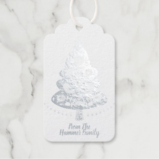 スカンジナビアのクリスマスツリーフォイルカード ギフトタグ (正面)