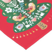 スカンジナビアのクリスマスツリーフォークアートテーブルランナー ショートテーブルランナー (コーナー)