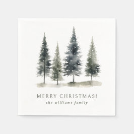 スカンジナビアのクリスマスツリーホリデー スタンダードカクテルナプキン