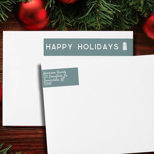 スカンジナビアのクリスマスツリー住所 シール ラップアラウンドラベル