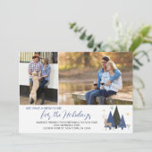 スカンジナビアのクリスマスツリー2写真の新しいアドレス シーズンカード (スタンド正面)