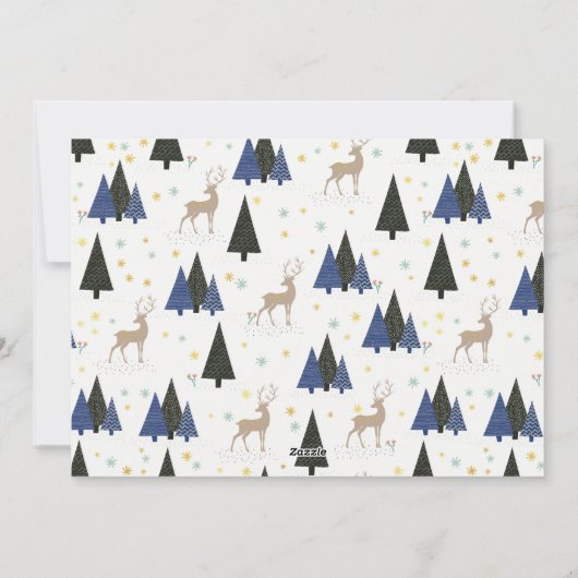 スカンジナビアのクリスマスツリー2写真の新しいアドレス シーズンカード (裏面)