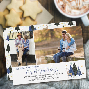 スカンジナビアのクリスマスツリー2写真の新しいアドレス シーズンカード