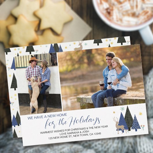 スカンジナビアのクリスマスツリー2写真の新しいアドレス シーズンカード