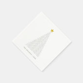 スカンジナビアのクリスマスツリー |ミニマル金ゴールド星 スタンダードカクテルナプキン (角)