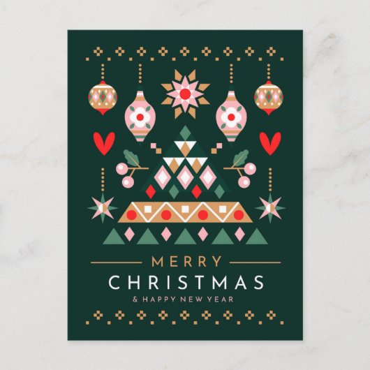 スカンジナビアのクリスマスデザイン シーズンポストカード (正面)
