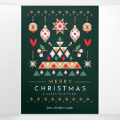 スカンジナビアのクリスマスデザイン 三つ折りクリスマスカード (内部中)