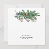 スカンジナビアのクリスマスパインメリーデコレーション 招待状 (裏面)