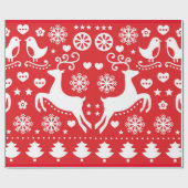 スカンジナビアのクリスマスパターンギフトラッピング ラッピングペーパー (フラット)