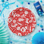 スカンジナビアのクリスマスパターン ペーパープレート (パーティー)