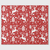 スカンジナビアのクリスマスパターン ラッピングペーパー (フラット)