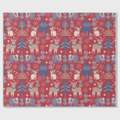 スカンジナビアのクリスマスパターン ラッピングペーパー (フラット)