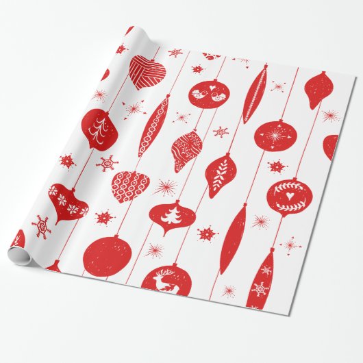 スカンジナビアのクリスマスパターン ラッピングペーパー (アンロールド)