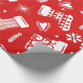 スカンジナビアのクリスマスパターン ラッピングペーパー (角)