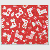 スカンジナビアのクリスマスパターン ラッピングペーパー (フラット)