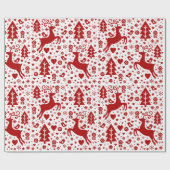 スカンジナビアのクリスマスパターン ラッピングペーパー (フラット)