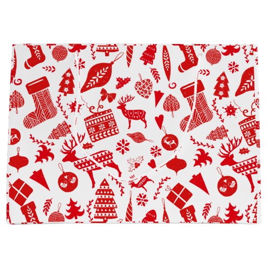スカンジナビアのクリスマスフェスティバル ラージペーパーバッグ (正面)