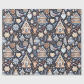 スカンジナビアのクリスマスフォークアート ラッピングペーパー (フラット)