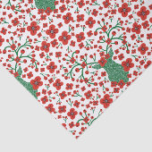 スカンジナビアのクリスマスフローラルパターンと〔雄ジカの〕枝角 薄葉紙 (詳細)