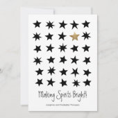 スカンジナビアのクリスマスブラック金ゴールドスターフォト 招待状 (正面)