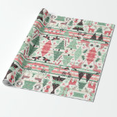 スカンジナビアのクリスマスホリデーシーズンのパターン ラッピングペーパー (アンロールド)