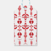 スカンジナビアのクリスマスモダンローズマリング模様 ギフトタグ (正面)