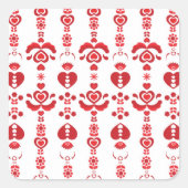 スカンジナビアのクリスマスモダンローズマリング模様 スクエアシール (正面)