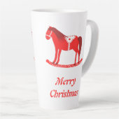 スカンジナビアのクリスマスロッキングホースカスタム カフェラテマグ (右アングル)