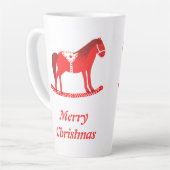 スカンジナビアのクリスマスロッキングホースカスタム カフェラテマグ (左アングル)