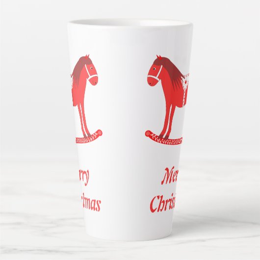スカンジナビアのクリスマスロッキングホースカスタム カフェラテマグ (正面)