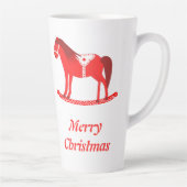 スカンジナビアのクリスマスロッキングホースカスタム カフェラテマグ (右)