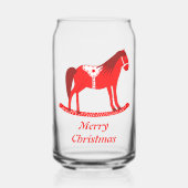スカンジナビアのクリスマスロッキングホースカスタム ガラス缶 (正面)