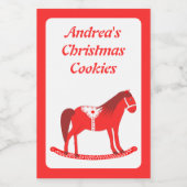 スカンジナビアのクリスマスロッキングホースカスタム フードラベル (シングルラベル)