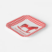 スカンジナビアのクリスマスロッキングホースカスタム ペーパープレート (傾斜あり)
